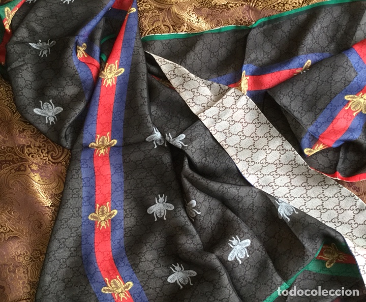 Vintage: PRECIOSO FULAR DE SEDA NATURAL REVERSIBLE - Foto 8