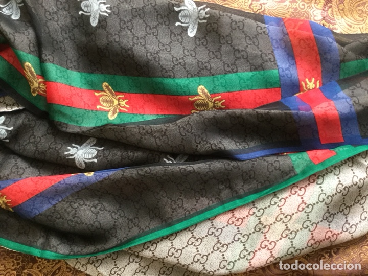 Vintage: PRECIOSO FULAR DE SEDA NATURAL REVERSIBLE - Foto 9