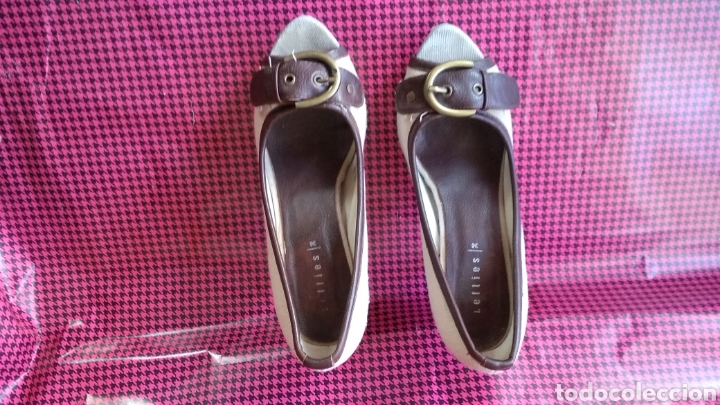 Vintage: ZAPATOS DE PIEL Y TELA - Foto 1