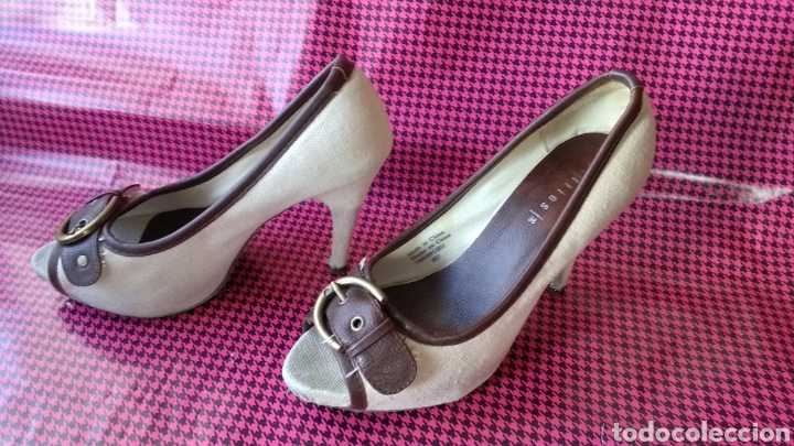Vintage: ZAPATOS DE PIEL Y TELA - Foto 2