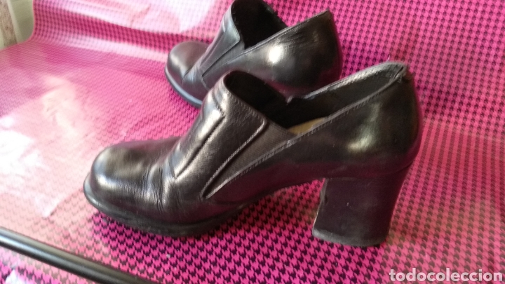 Vintage: ZAPATOS DE PIEL NEGRA - Foto 6