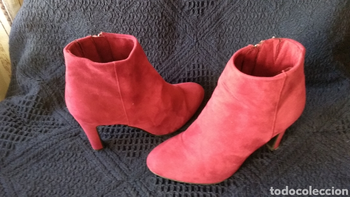 Vintage: BOTINES DE ANTE ROJOS - Foto 4