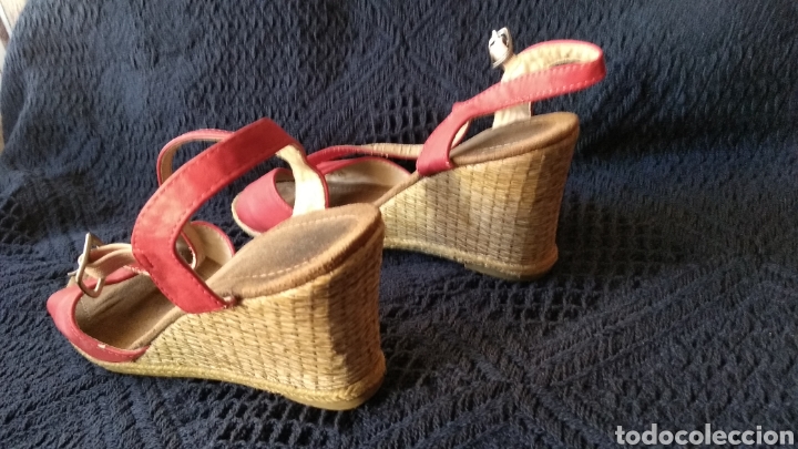Vintage: SANDALIAS DE PIEL ROJAS - Foto 3