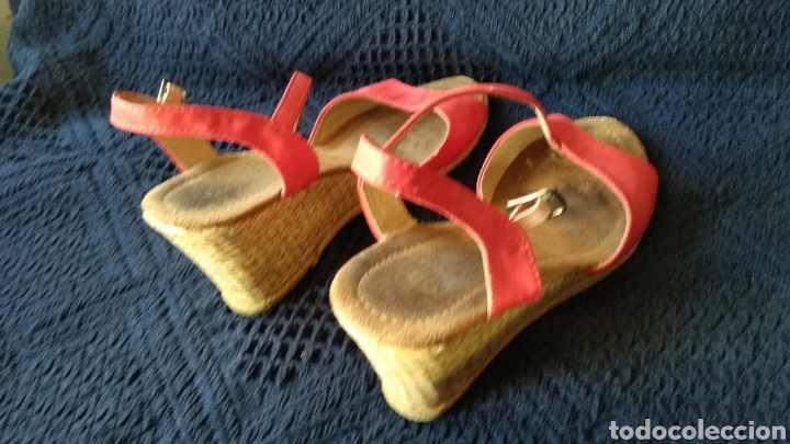 Vintage: SANDALIAS DE PIEL ROJAS - Foto 4