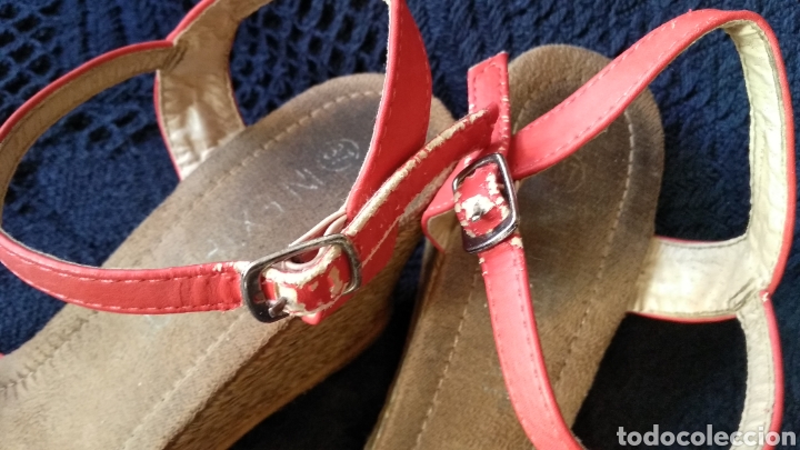 Vintage: SANDALIAS DE PIEL ROJAS - Foto 6