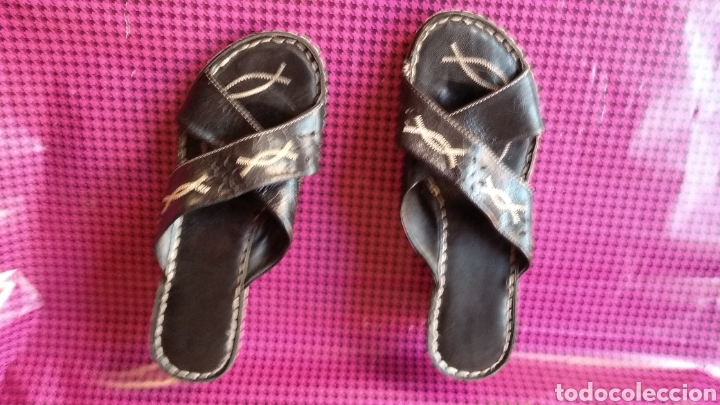 Vintage: SANDALIAS PIEL NEGRA - Foto 1
