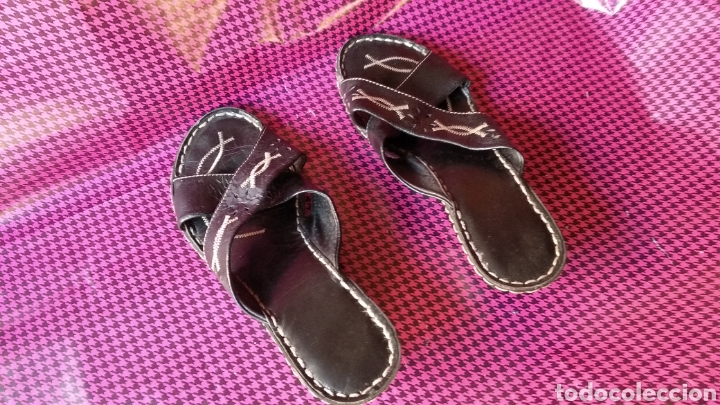 Vintage: SANDALIAS PIEL NEGRA - Foto 3