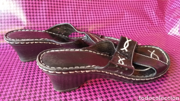 Vintage: SANDALIAS PIEL NEGRA - Foto 4