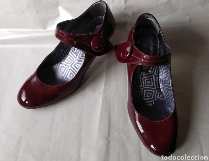 Vintage: ZAPATOS DE CHAROL GRANATES - Foto 2