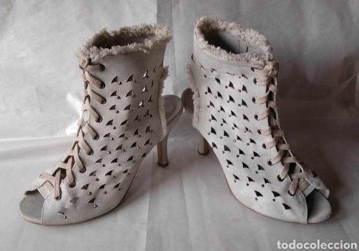 Vintage: BOTINES ,,PIEL,,COLOR BLANCO - Foto 1