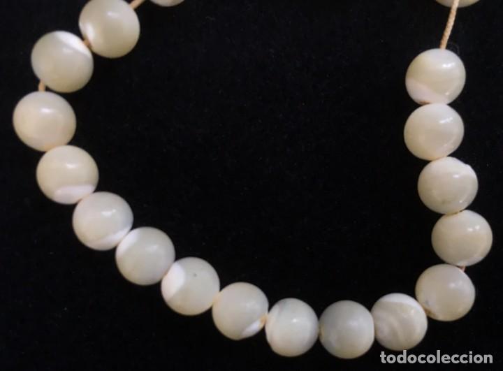 Vintage: LOTE DE 10 ANTIGUAS PERLAS DE NACAR - Foto 2
