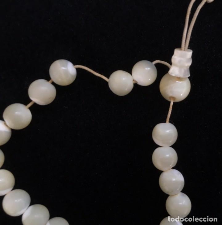 Vintage: LOTE DE 10 ANTIGUAS PERLAS DE NACAR - Foto 3