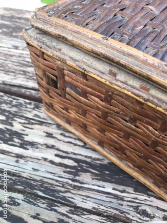 Vintage: Costurero, mimbre-bambu, - Foto 4