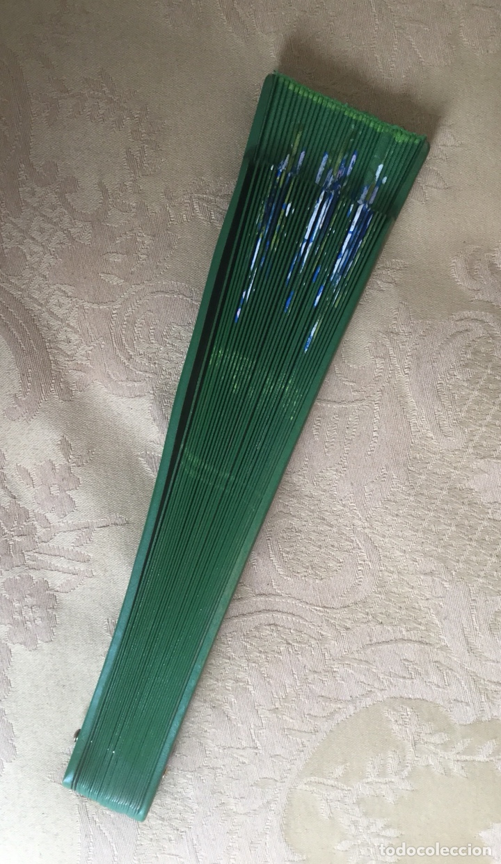Vintage: ABANICO DE MADERA TROQUELADA Y PINTADO A MANO - Foto 9