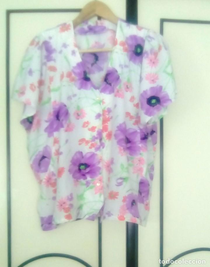 Vintage: CAMISA DE SE&Ntilde;ORA ESTAMPADA-VINTAGE - Foto 1