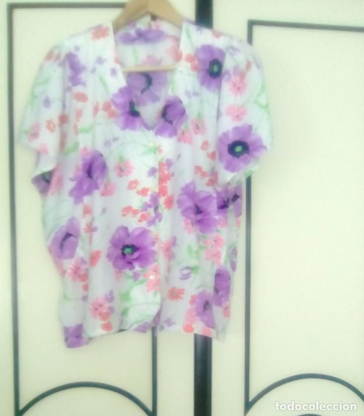 Vintage: CAMISA DE SE&Ntilde;ORA ESTAMPADA-VINTAGE - Foto 2