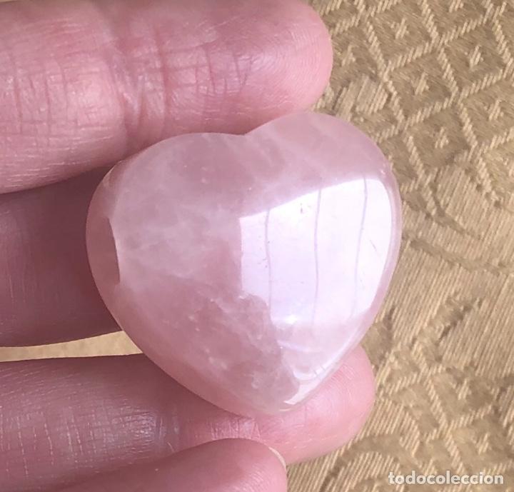 Vintage: COLGANTE CON FORMA DE CORAZ&Oacute;N DE CUARZO ROSA - Foto 1