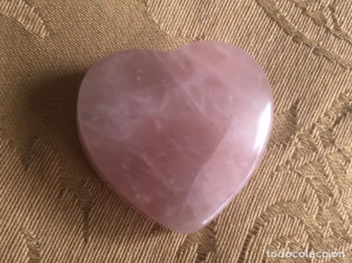 Vintage: COLGANTE CON FORMA DE CORAZ&Oacute;N DE CUARZO ROSA - Foto 3