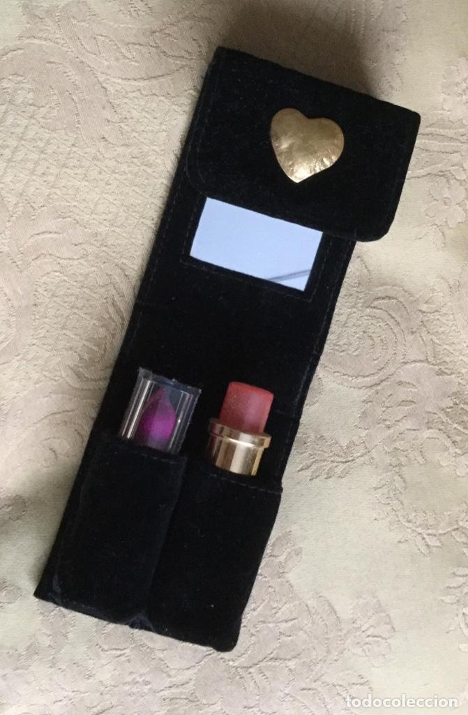 Vintage: ESTUCHE PINTALABIOS PARA BOLSODE TERCIOPELO - Foto 4