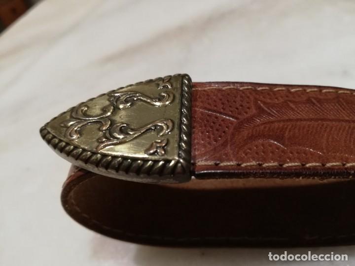 Vintage: Cintur&oacute;n de cuero grabado. - Foto 5