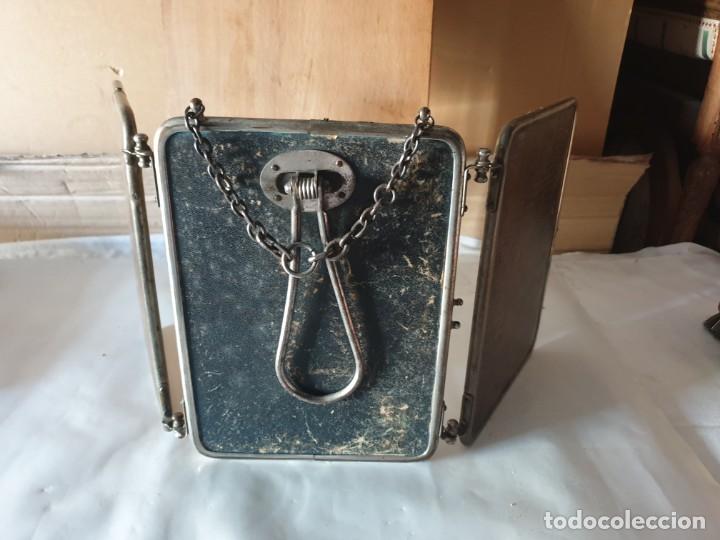 Vintage: TRIPLE ESPEJO PLATA Y PIEL - Foto 10