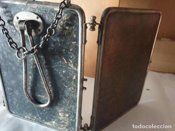 Vintage: TRIPLE ESPEJO PLATA Y PIEL - Foto 13