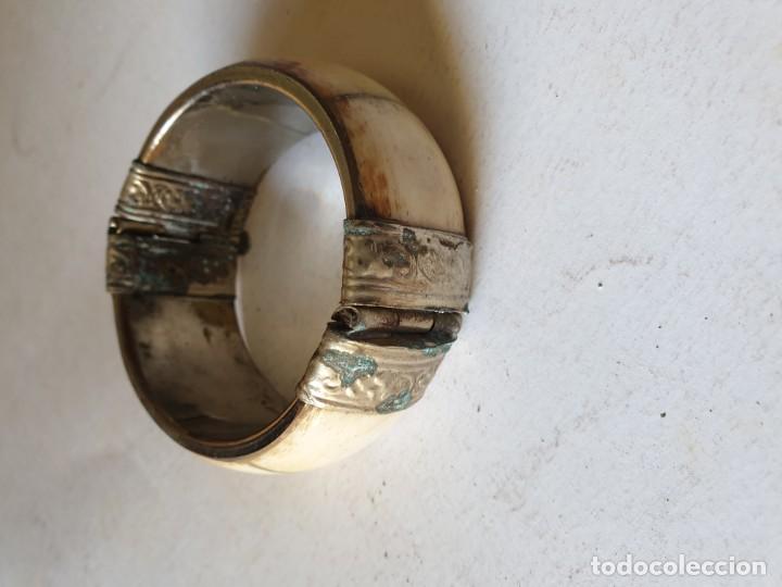 Vintage: PULSERA MARFIL PLATA - Foto 1
