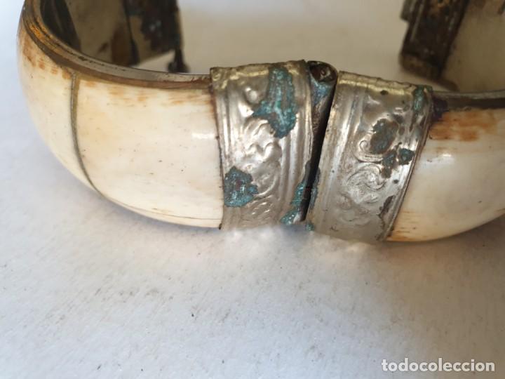 Vintage: PULSERA MARFIL PLATA - Foto 4