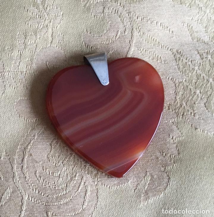 Vintage: COLGANTE CON FORMA DE CORAZ&Oacute;N DE &Aacute;GATA NATURAL - Foto 5