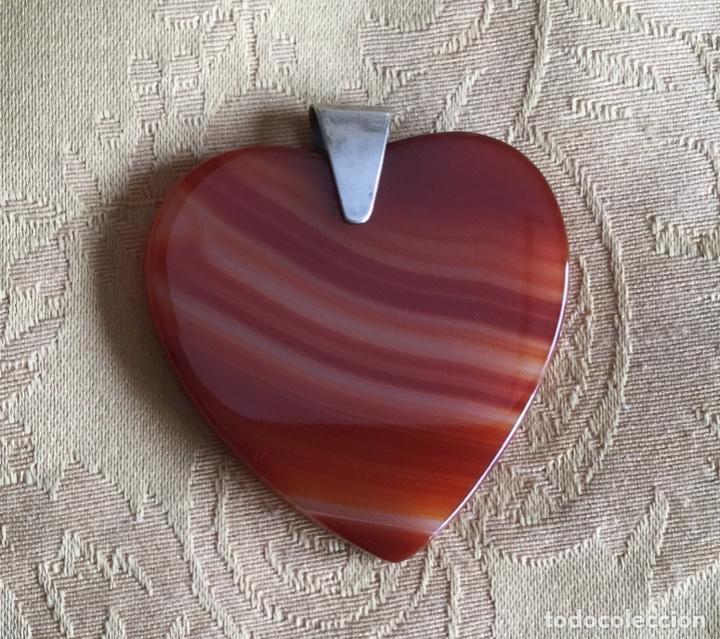 Vintage: COLGANTE CON FORMA DE CORAZ&Oacute;N DE &Aacute;GATA NATURAL - Foto 6