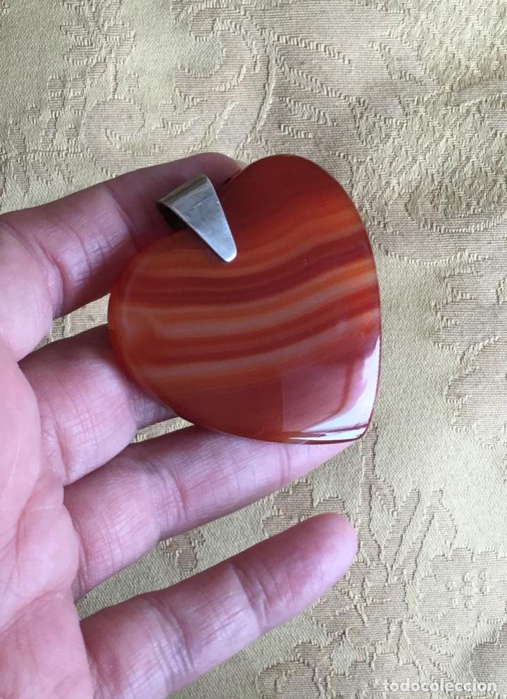 Vintage: COLGANTE CON FORMA DE CORAZ&Oacute;N DE &Aacute;GATA NATURAL - Foto 7