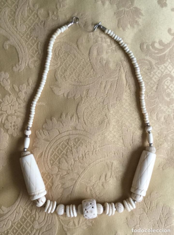Vintage: COLLAR ETNICO DE HUESO TALLADO - Foto 7