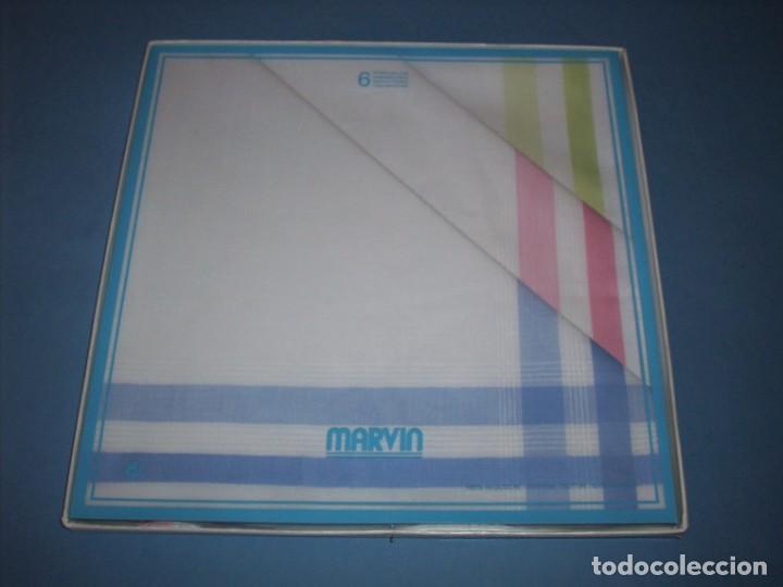 Vintage: 6 pa&ntilde;uelos con caja marvin - Foto 1