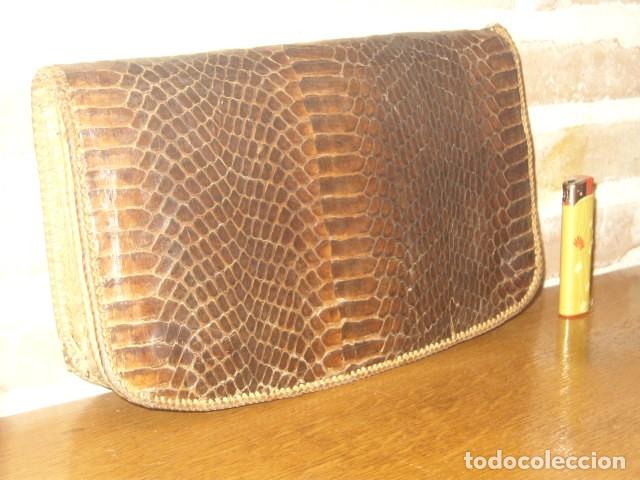 Vintage: ANTIGUO BOLSO DE PIEL DE SERPIENTE. - Foto 4