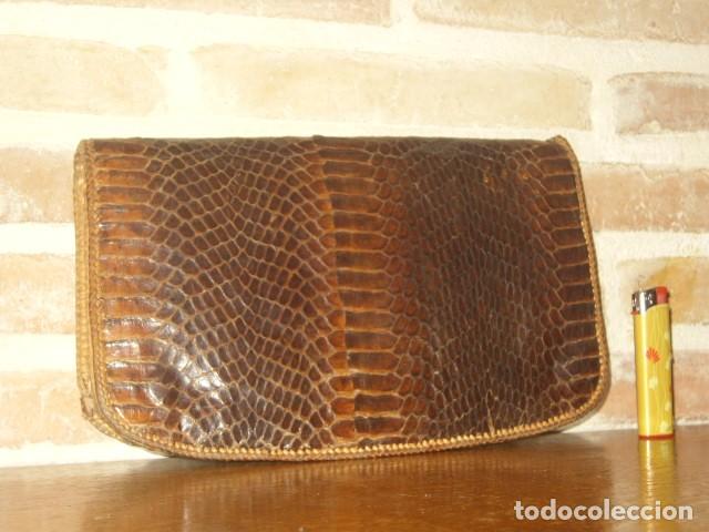 Vintage: ANTIGUO BOLSO DE PIEL DE SERPIENTE. - Foto 5