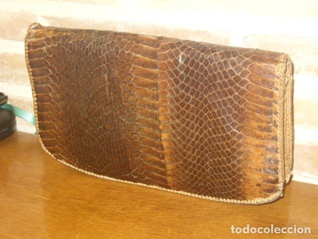 Vintage: ANTIGUO BOLSO DE PIEL DE SERPIENTE. - Foto 6