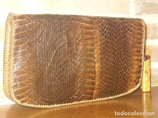 Vintage: ANTIGUO BOLSO DE PIEL DE SERPIENTE. - Foto 7