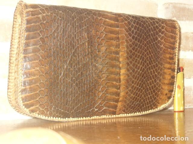Vintage: ANTIGUO BOLSO DE PIEL DE SERPIENTE. - Foto 8