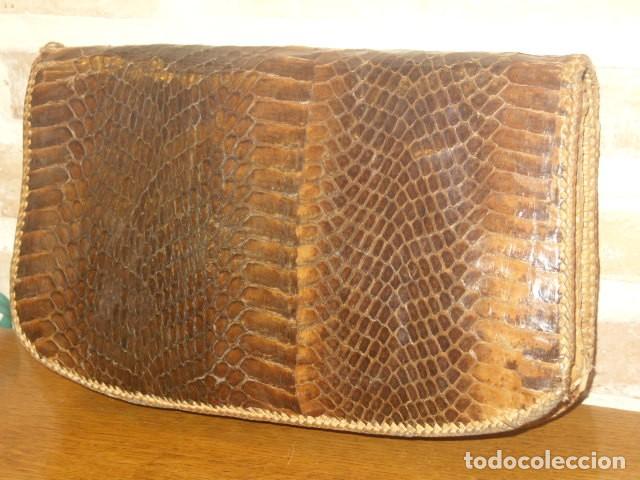 Vintage: ANTIGUO BOLSO DE PIEL DE SERPIENTE. - Foto 9