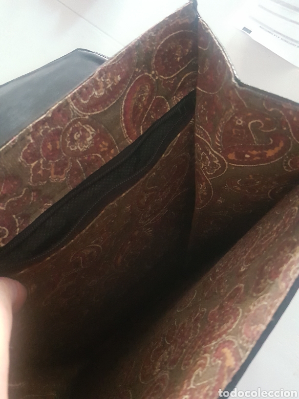 Vintage: Bolso de piel negro y azul. - Foto 4