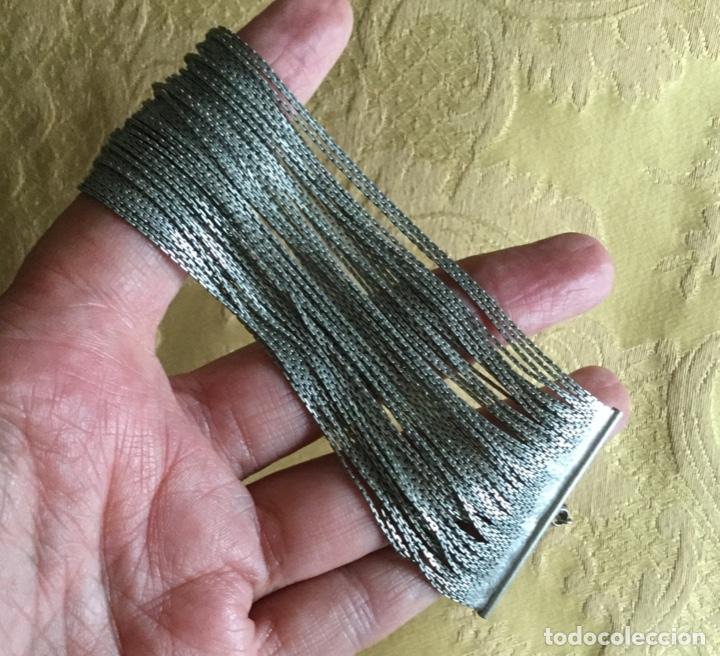 Vintage: PULSERA DE METAL PLATEADO MATE - Foto 4