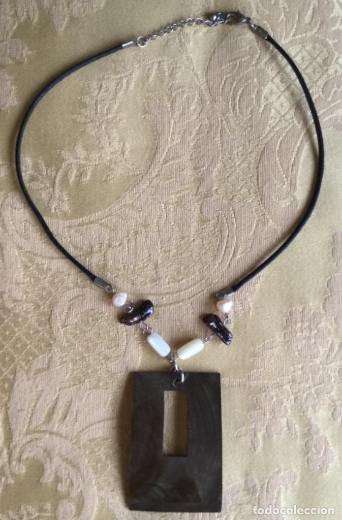 Vintage: COLLAR DE CORD&Oacute;N DE N&Aacute;CAR Y PERLAS NATURALES - Foto 4