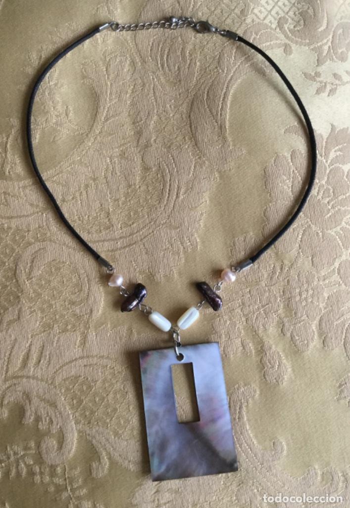 Vintage: COLLAR DE CORD&Oacute;N DE N&Aacute;CAR Y PERLAS NATURALES - Foto 6