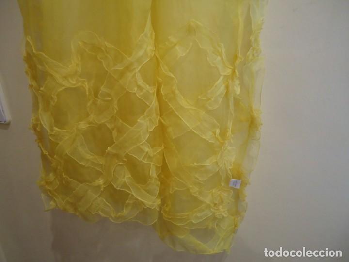 Vintage: CHAL AMARILLO DE SEDA - Foto 4