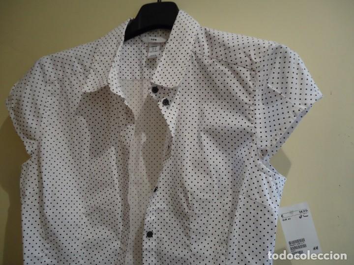Vintage: CAMISA BLANCA DE LUNARES - Foto 3