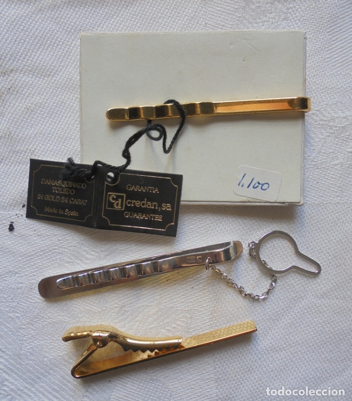 Vintage: Lote de 3 pasadores de corbata - Foto 2