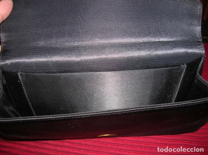 Vintage: Elegante cartera de raso negro - Foto 2