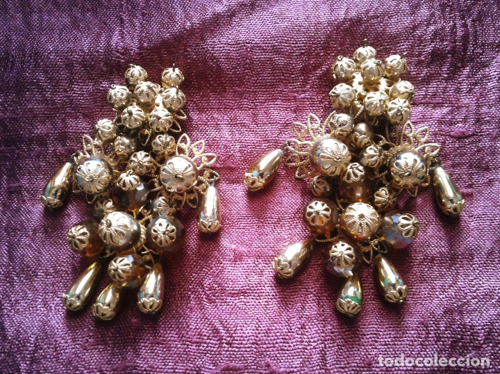 Vintage: GRANDES PENDIENTES DORADOS - Foto 1