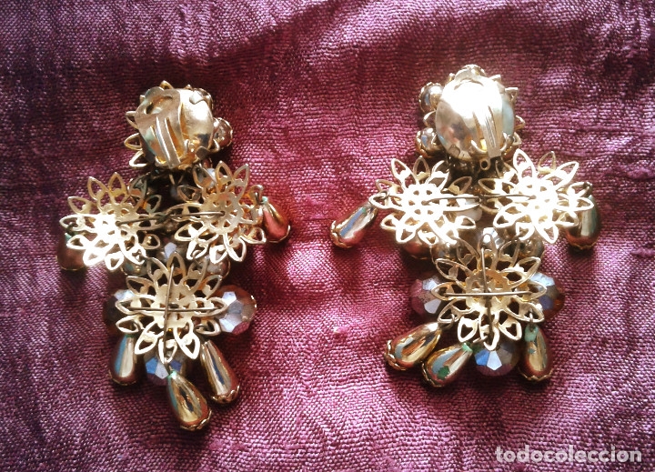 Vintage: GRANDES PENDIENTES DORADOS - Foto 2