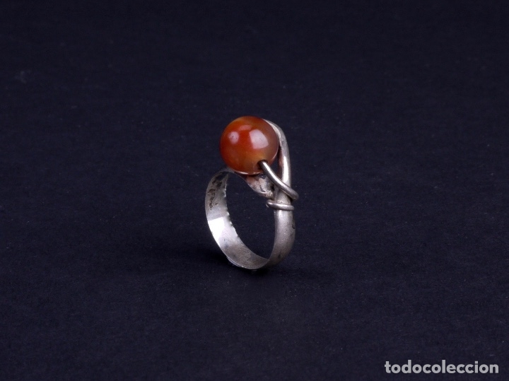 Vintage: ANILLO PLATA Y AMBAR - Foto 2